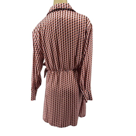 H&M Womens Geometric Print  stain Wrap Dress Size Large new - Picture 4 of 7